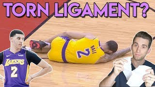 TORN Ankle Ligament Lonzo Ball Injury Ankle Sprain [upl. by Gnoc]