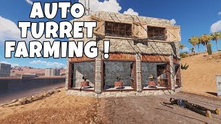 RUST  FARMING GEARED PLAYERS WITH AN AUTO TURRET BASE [upl. by Ettesus]