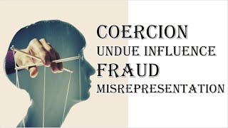 Coercion Undue Influence Fraud Misrepresentation  Indian Contract Act 1872  Law Guru [upl. by Annayehc]