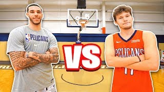 Epic NBA Basketball QnA TRICKSHOTS vs Lonzo Ball [upl. by Airalednac]