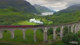 Jacobite Steam Train at Glenfinnan Viaduct by Drone [upl. by Nolla]