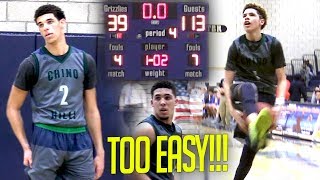 Lonzo Balls EASIEST Game of His Life Ball Bros CLOWNING in 74 Point BLOWOUT vs Los Osos [upl. by Raf]