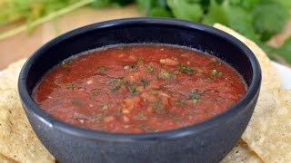 RESTAURANT STYLE MEXICAN SALSA  How To Make Basic Salsa  SyS [upl. by Anaihs202]