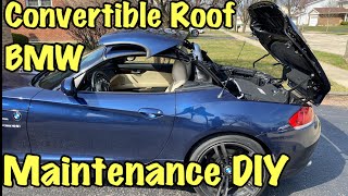 BMW Convertible Roof Maintenance DIY [upl. by Akirdnuhs]