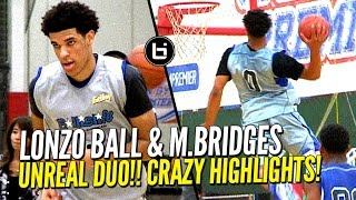 Lonzo Ball amp Miles Bridges UNREAL DUO at Ballislife All American Scrimmage CRAZY HIGHLIGHTS [upl. by Dorman]