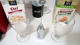 Oat Milk vs Almond Milk part 2 Frothing Test [upl. by Inattyrb]