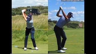 Justin Thomas golf swing  Long Iron faceon amp downtheline July 2017 [upl. by Stets808]