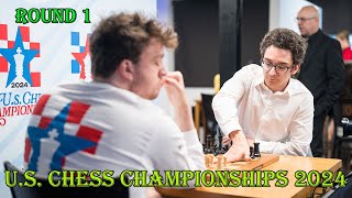 Hans Niemann vs Fabiano Caruana  US Chess Championships 2024  R1 [upl. by Ellezig]