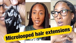 Installing Micro loop extensions on short relaxed hair [upl. by Refinnaej164]