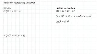 Regels om haakjes weg te werken 3 HAVO [upl. by Sackman]