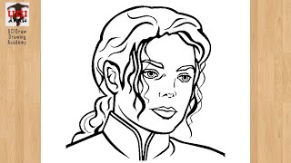 How to Draw Michael Jackson Drawing  Easy MJ Sketch Tutorial for Beginners Outline Art [upl. by Ng]