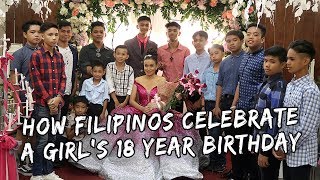 How Filipinos Celebrate a Girls 18 Year Birthday quotDEBUTquot  Vlog 227 [upl. by Halford284]