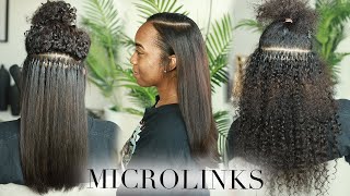 ITIP  MICROLINK Extensions on Curly Natural Hair using STUDIO TECHILO HAIR [upl. by Gorey]