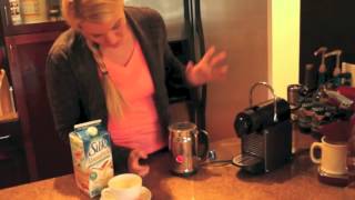 Nespresso Aeroccino Plus Frother Review Frothing Almond Milk [upl. by Nileek394]